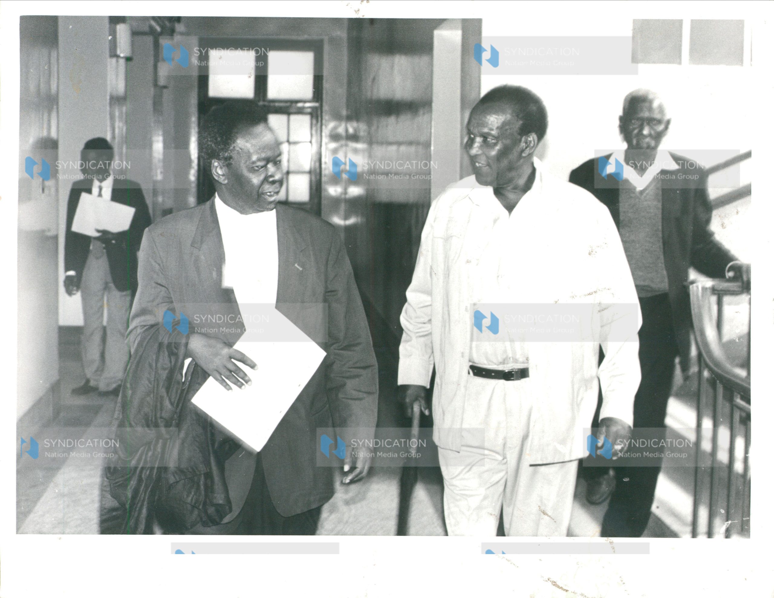 Mr. Paul Joseph Ngei (right), one of Kenya’s longest-serving Cabinet Ministers