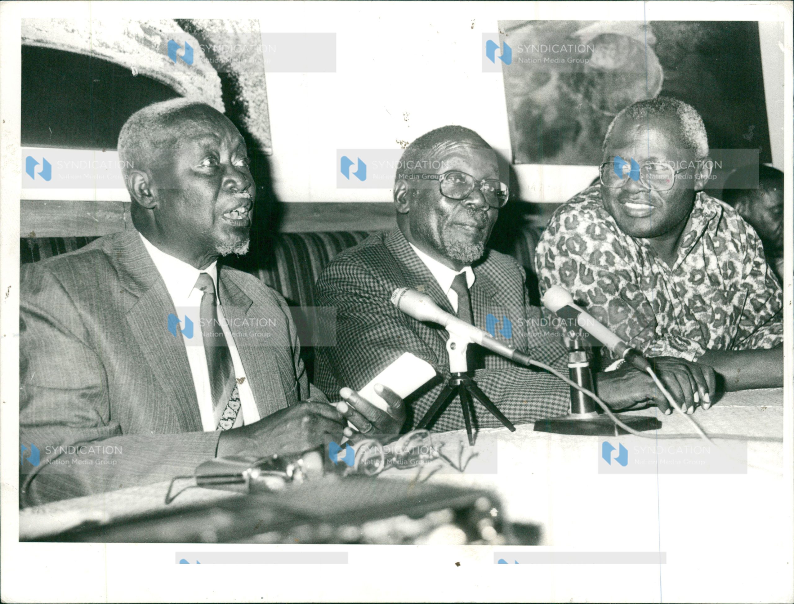 Kenya’s first Vice-President Jaramogi Oginga Odinga (left) is described as senile, politically bankrupt and desperate