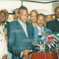 Uhuru Muigai Kenyatta (second left), The son of Kenya's first president is nominated as a Member of Parliament