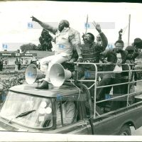 Saba Saba. City rioters burnt buses and stoned motorists