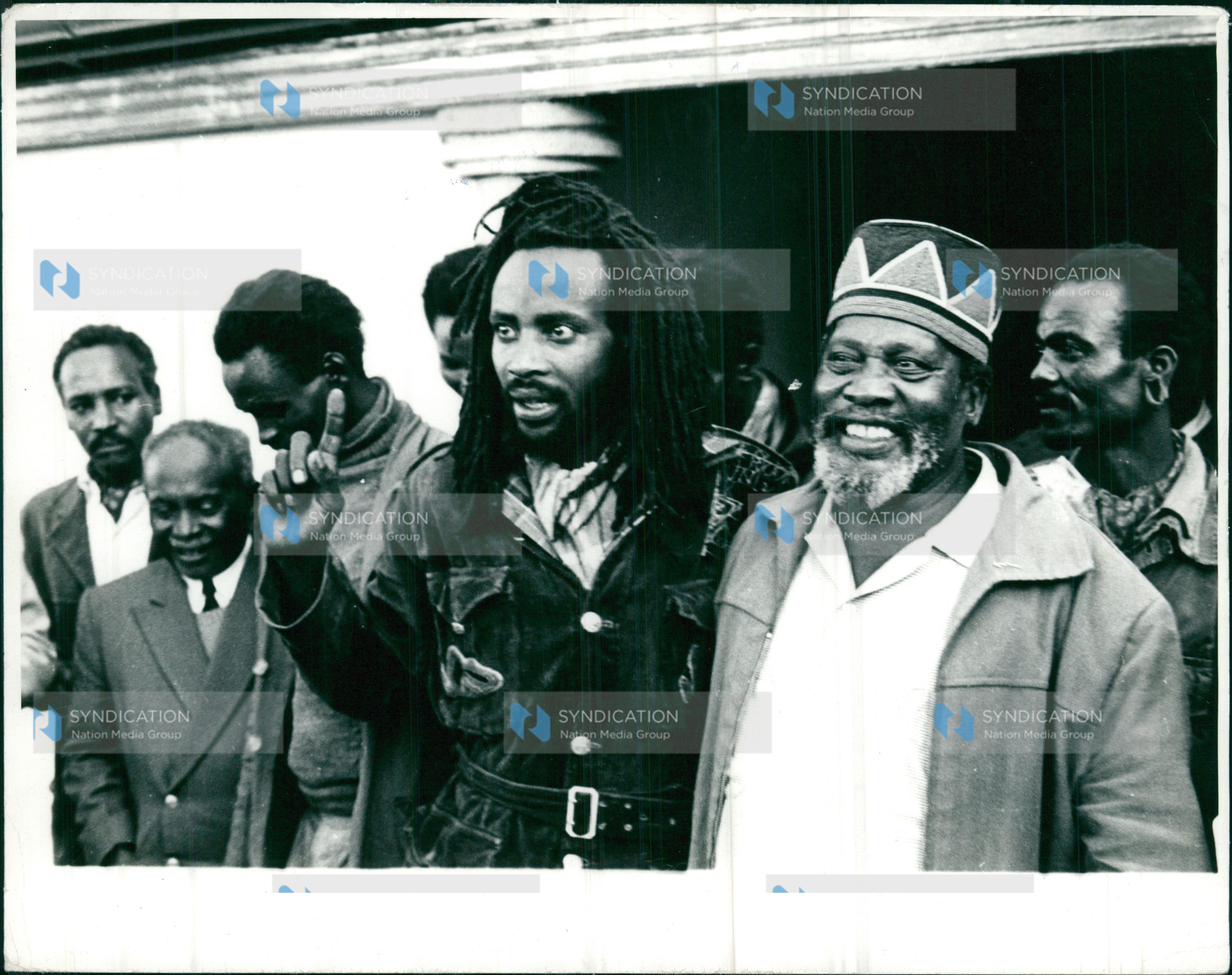 Six leading Mau Mau generals come down from the Mount Kenya forest and pledge their loyalty to the Prime Minister Jomo Kenyatta