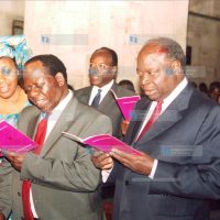 Party leaders Mwai Kibaki and Michael Wamalwa