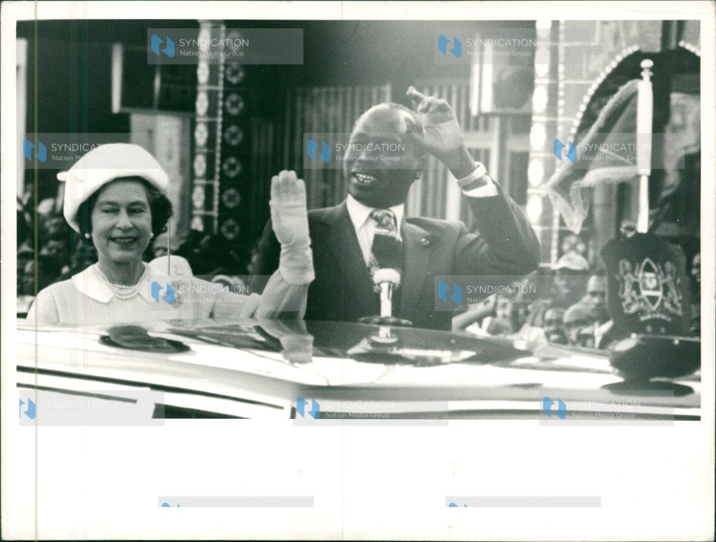 Queen Elizabeth (II) and the Duke of the Edinburgh jets into the country for a four-day State visit.