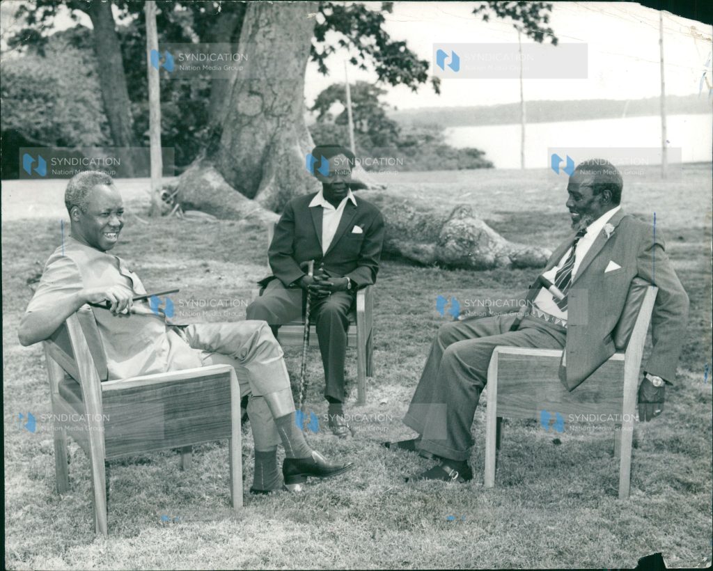 East African Heads of State, Jomo Kenyatta (Kenya), Julius Nyerere (Tanzania) and Milton Obote (Uganda) hold a summit