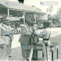 Mzee Jomo Kenyatta presents the "Sword of Honour"