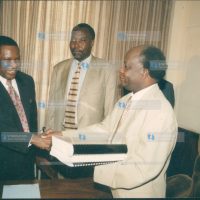 Local Government Minister Joseph Kamotho announces the retirement of City Council town clerk Zipporah Wandera