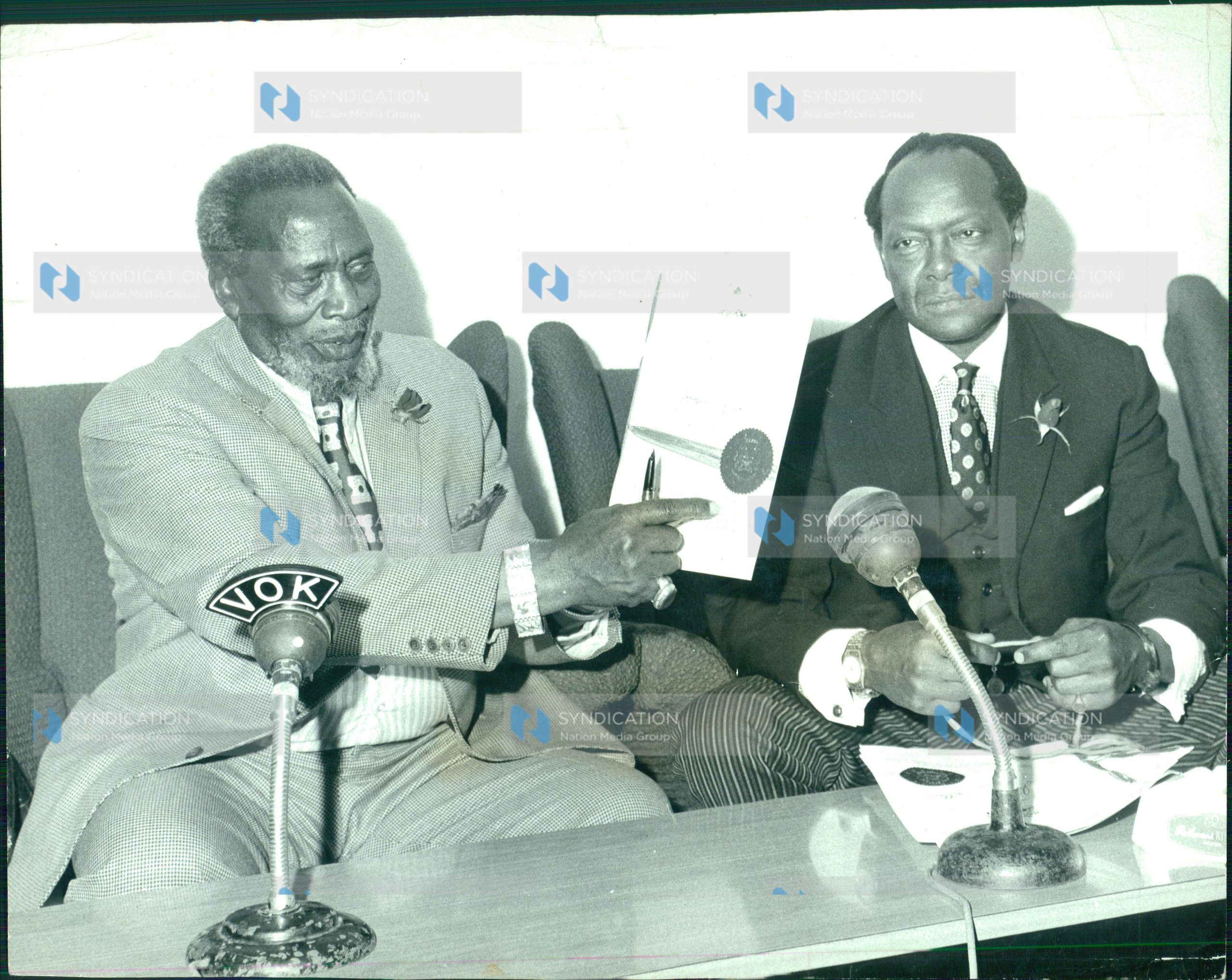 President Mzee Jomo Kenyatta after assenting to Hanging Bill in 1973. 