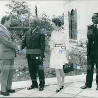 President Jomo Kenyatta bids farewell to the outgoing Provost of All Saints' Cathedral