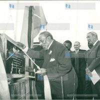 President Jomo Kenyatta lays the foundation stone for new headquarters of the Kenya Breweries at Ruaraka