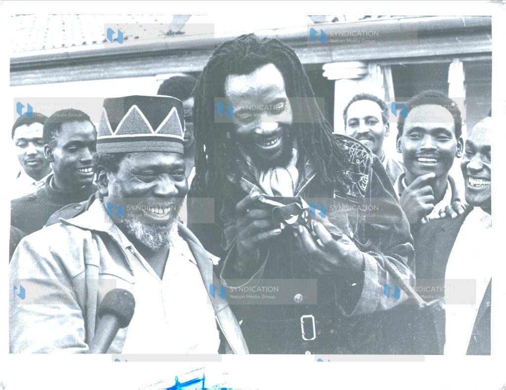 Field Marshall Mwariama (right) the first top-level Mau Mau leader