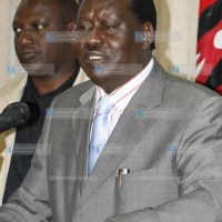 Prime Minister Raila Odinga and Agriculture Minister William Ruto address journalists