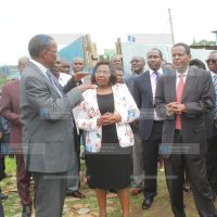 Justice David Maraga (second left) and Bomet Governor Joyce Laboso