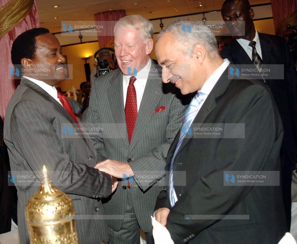 Vice President Kalonzo Musyoka, Dr. Hussein El Kazzaz, Managing Director of SKOPOS Consulting Limited