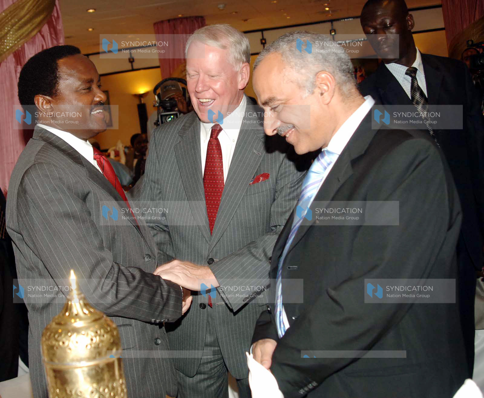 Vice President Kalonzo Musyoka, Dr. Hussein El Kazzaz, Managing Director of SKOPOS Consulting Limited