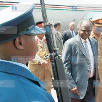 President Mwai Kibaki inspects a guard of honor