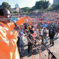 Kalonzo Musyoka, address his supporters
