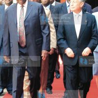 President Mwai Kibaki arrives at UN Gigiri, Nairobi, escorted by IMO Secretary General Mr. Efthimios Mitropoulos