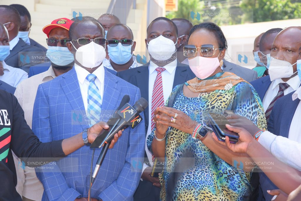 Sports CS Amina Mohammed together with Meru Governor Kiraitu Murungi