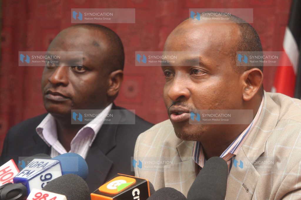 Dujis MP Aden Duale accompanied by MP Charles Ketel Belgut