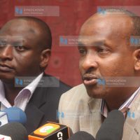 Dujis MP Aden Duale accompanied by MP Charles Ketel Belgut