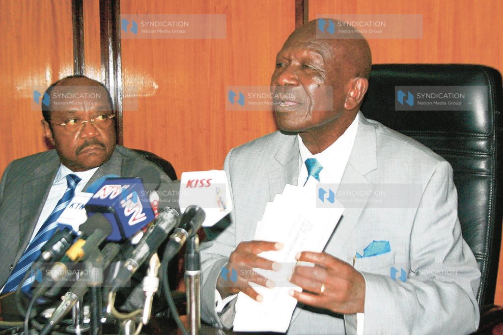 Vice president Moody Awori and Heritage Minister Mr. Suleiman Shakombo