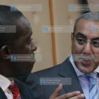 Tourism Minister Najib Balala with the chairman of the NCBDA Mr. Timothy Muriuki