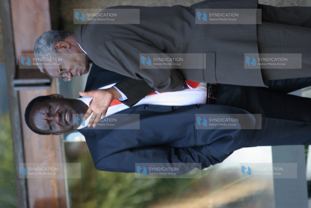 Prime Minister Raila Odinga with Ambassador Francis Muthaura