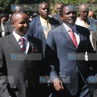 Vice President Kalonzo Musyoka is accompanied by Mwangi Mukami