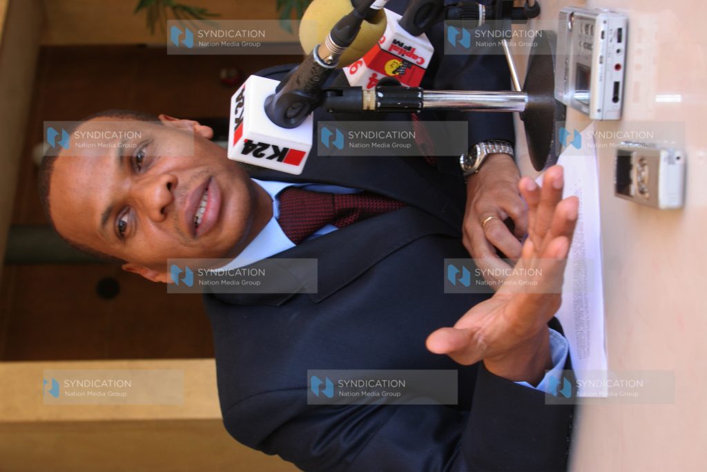 Danson Mungatana at a press conference