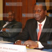 Minister for Trade Amos Kimunya with his Assistant Minister Omingo Magara