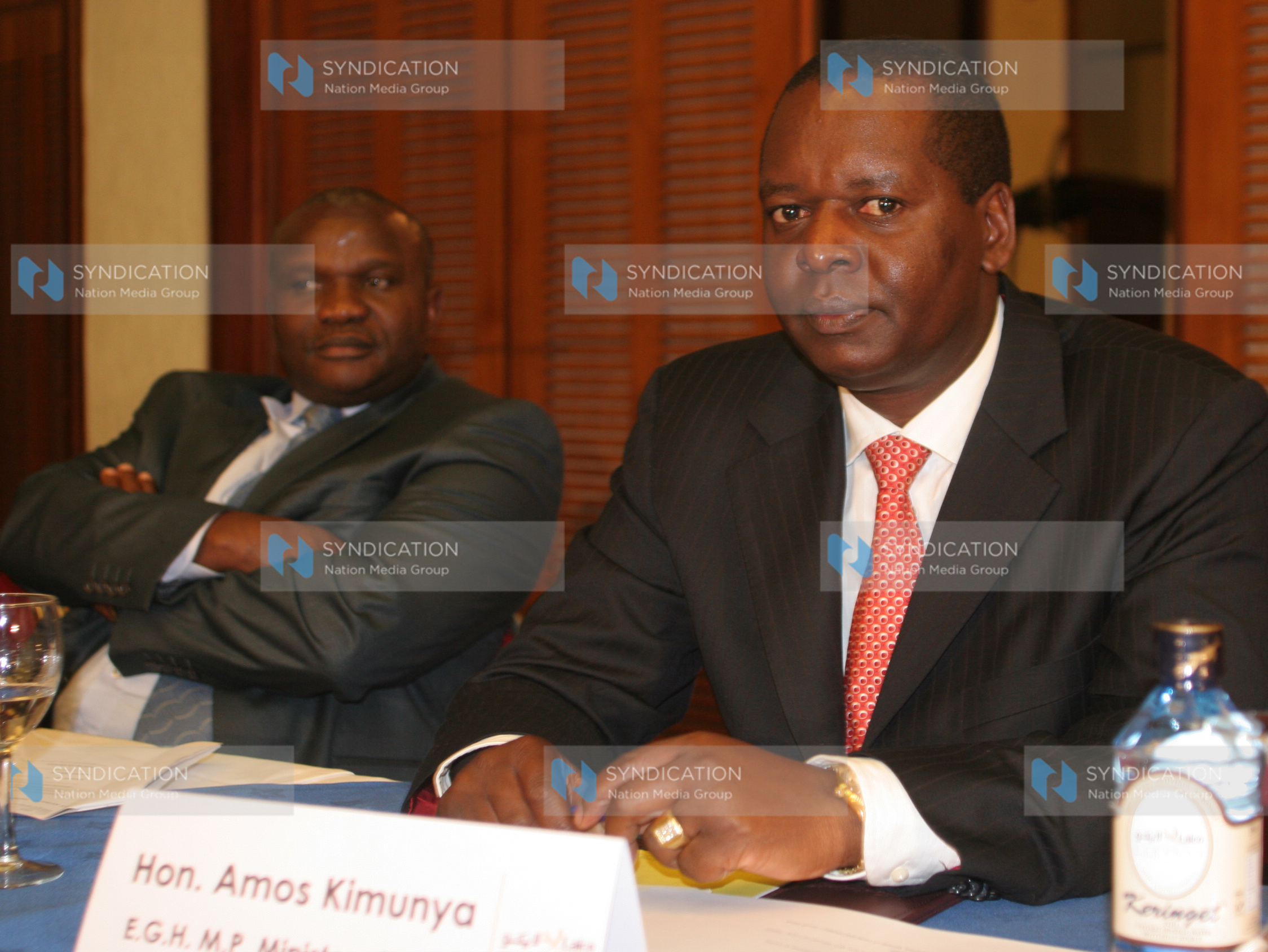 Minister for Trade Amos Kimunya with his Assistant Minister Omingo Magara