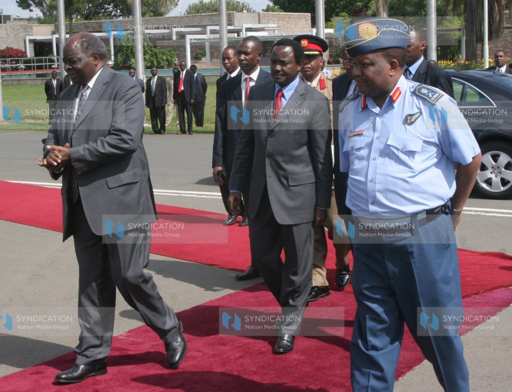 President Mwai Kibaki arrives at the Jomo Kenyatta International Airport