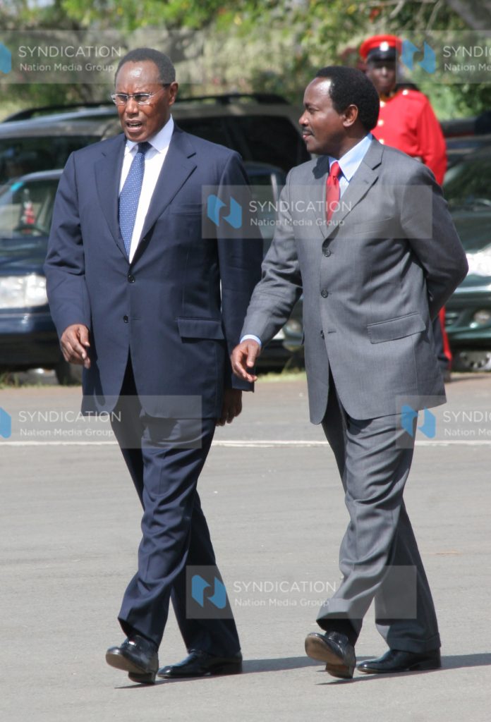 Vice President Kalonzo Musyoka with Internal Security Minister Prof. George Saitoti