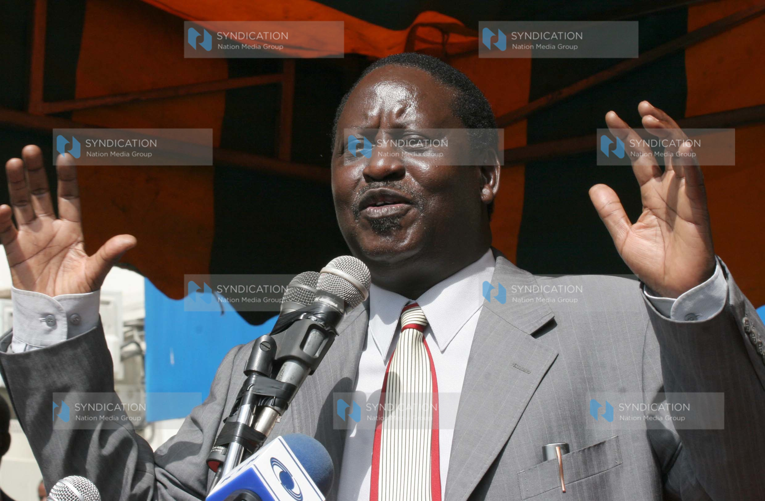 Prime Minister Raila Odinga addresses a crowd