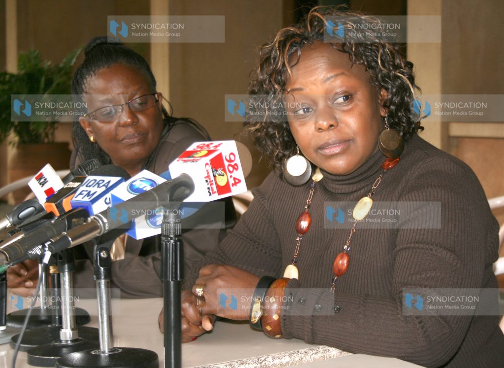 Nominated MP Millie Odhiambo addresses the media