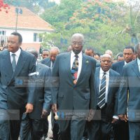 President Mwai Kibaki, former President Daniel Arap Moi and Uhuru Kenyatta