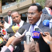 Internal security minister George Saitoti and Nairobi Metropolitan development minister Mutula Kilonzo