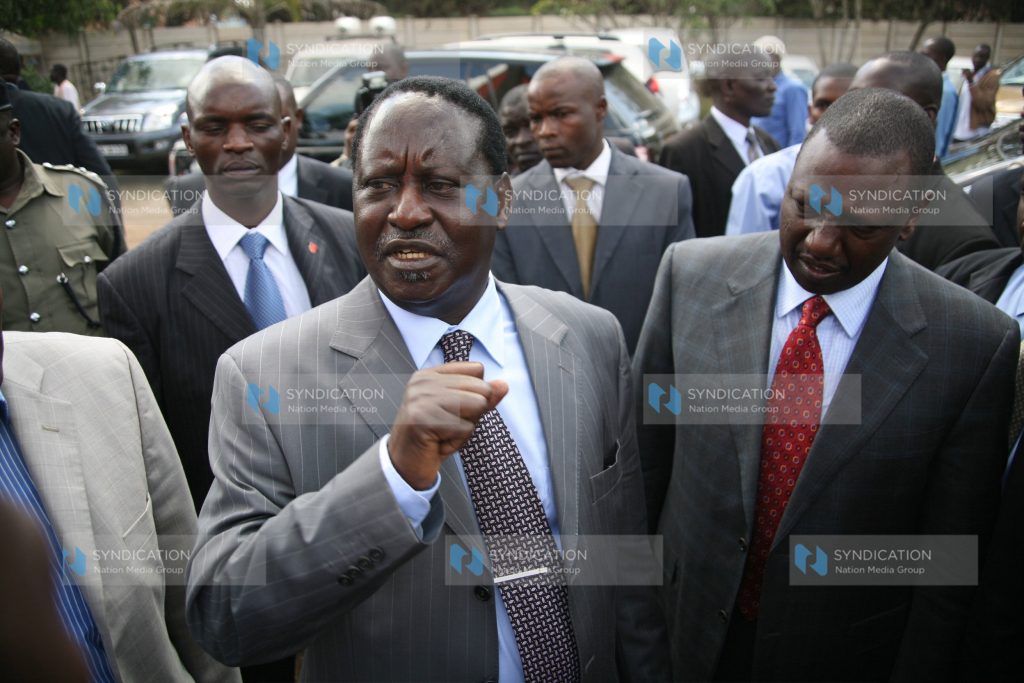 Prime minister Raila Odinga and agriculture minister William Ruto