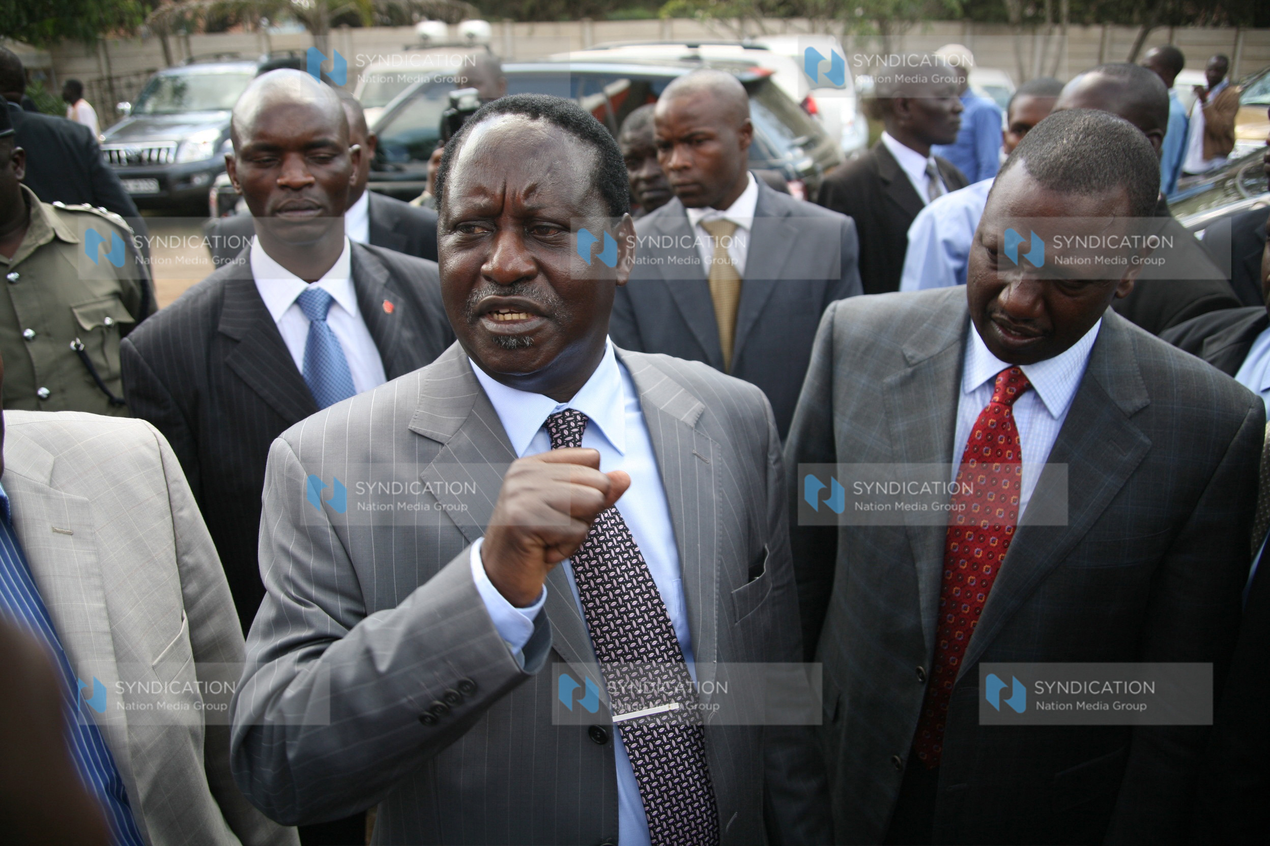 Prime minister Raila Odinga and agriculture minister William Ruto