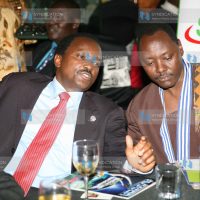 Vice President Kalonzo Musyoka confers with Public Relation Society of Kenya chairman Peter Mutie