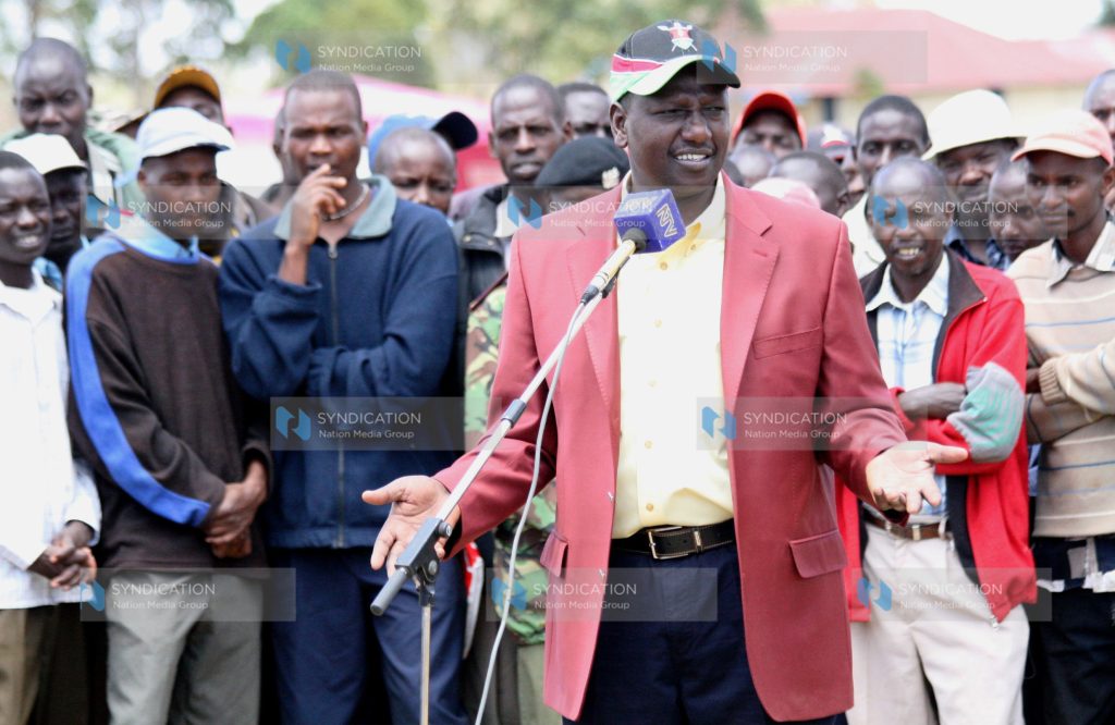 Agriculture Minister William Ruto addresses farmers