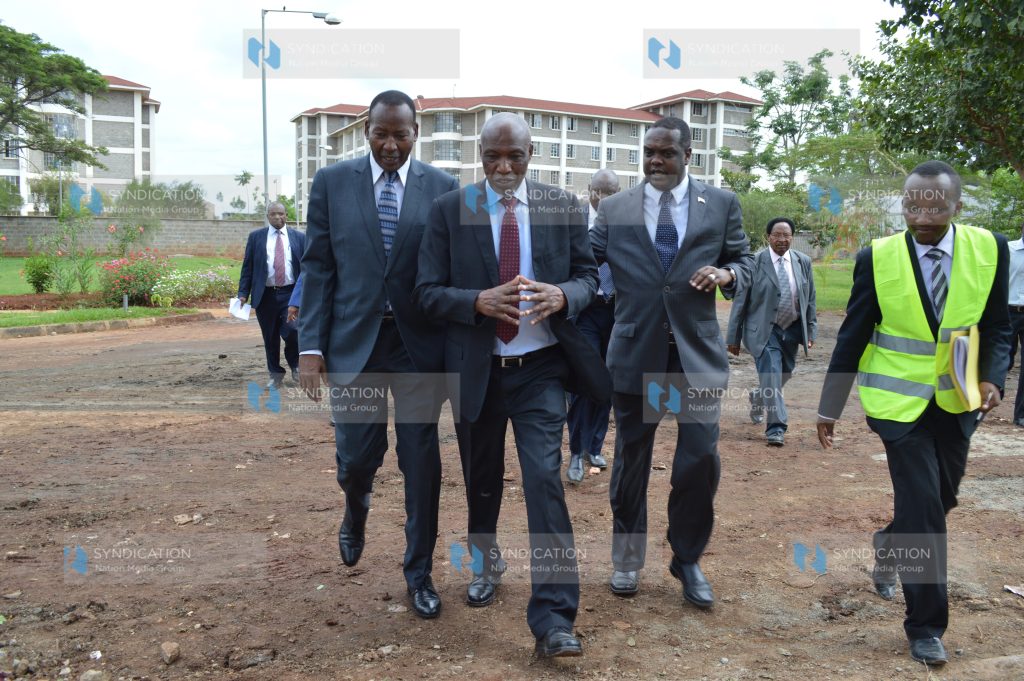 Internal Security and Coordination of National Government Cabinet Secretary Joseph Ole Nkaissery tour the Kenyatta University IAAF youth championships village