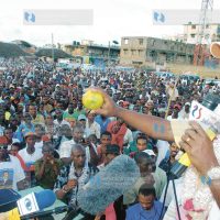 ODM-K presidential aspirant Kalonzo Musyoka addresses a crowd