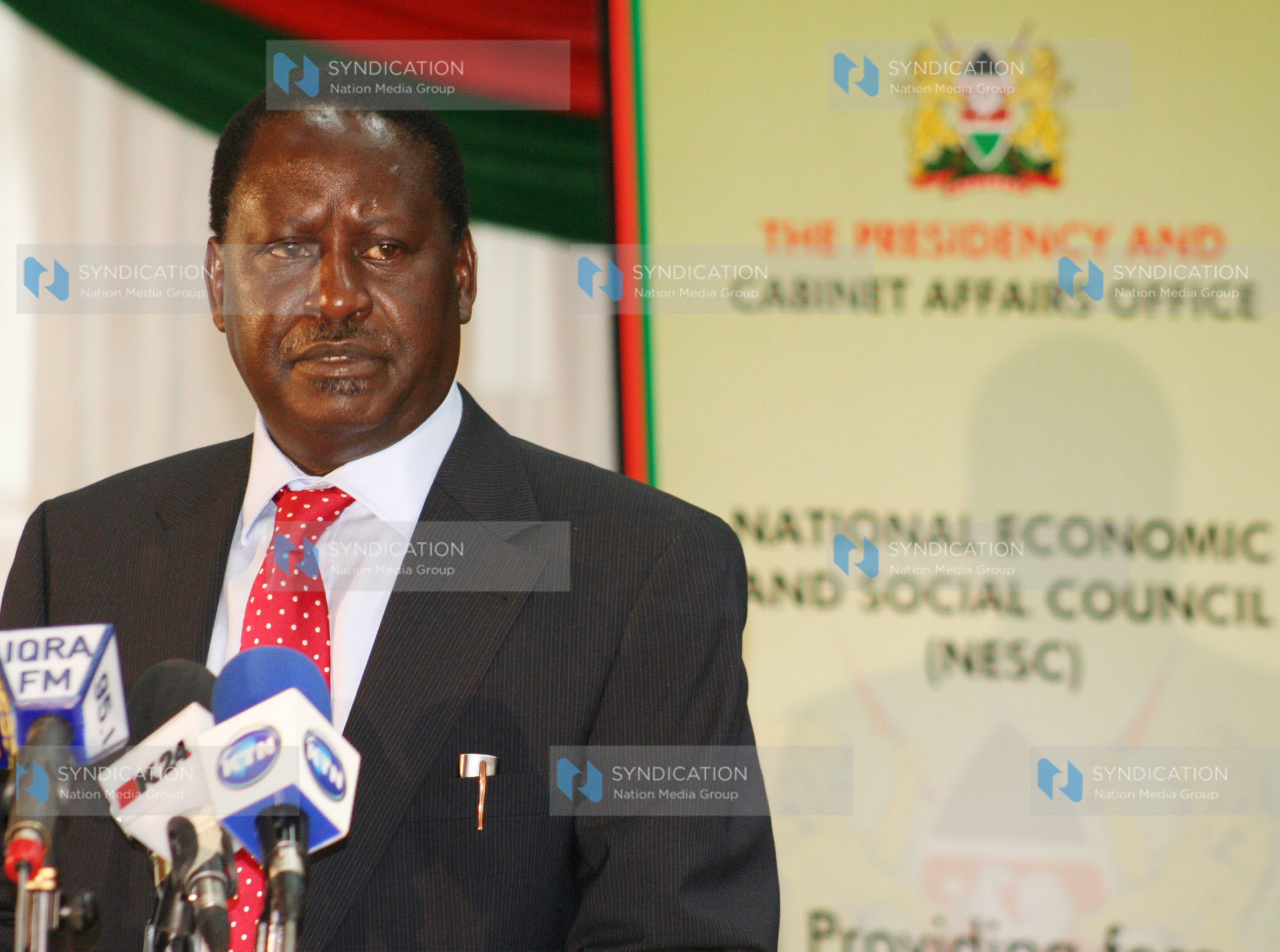Prime Minister Raila Odinga issues a press statement