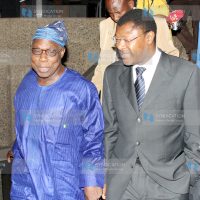 Former Nigerian President Olusegun Obasanjo and Minister for Foreign Affairs Moses Wetangula