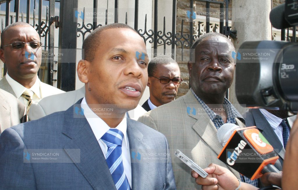 Garsen MP Danson Mungatana and science and Technology minister Noah Wekesa