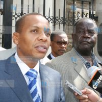 Garsen MP Danson Mungatana and science and Technology minister Noah Wekesa