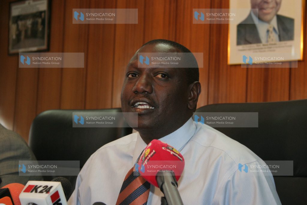Agriculture minister William Ruto