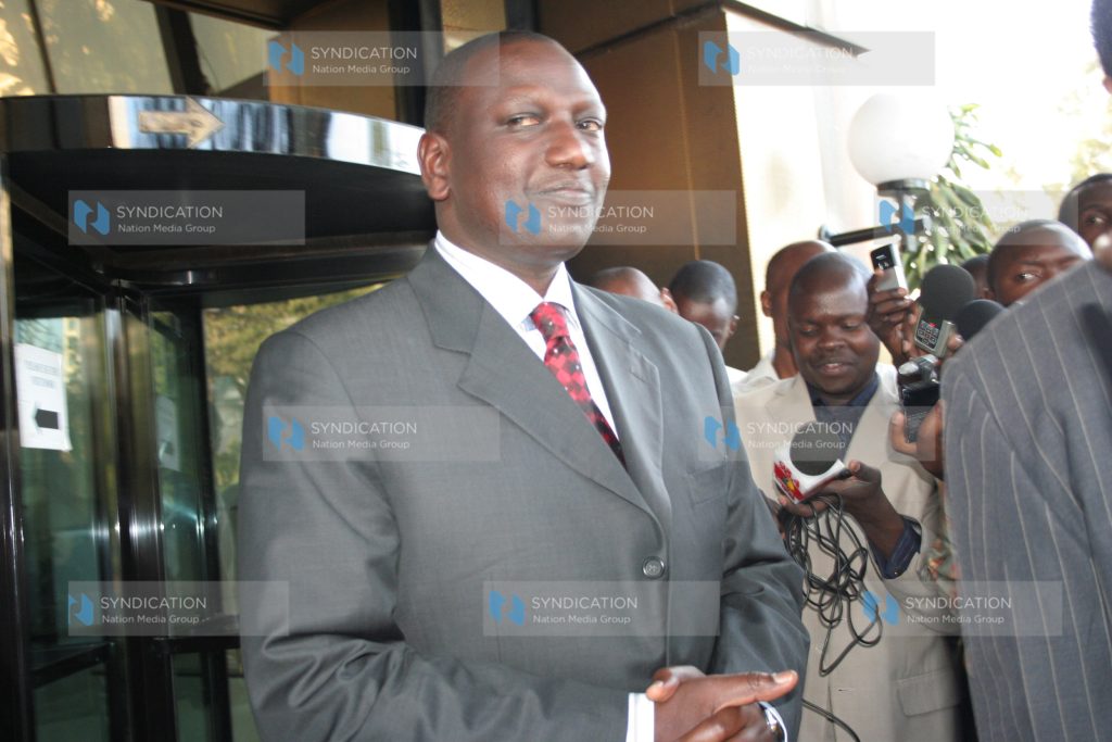 Agriculture minister William Ruto leaves the Kenya Anti-Corruption offices