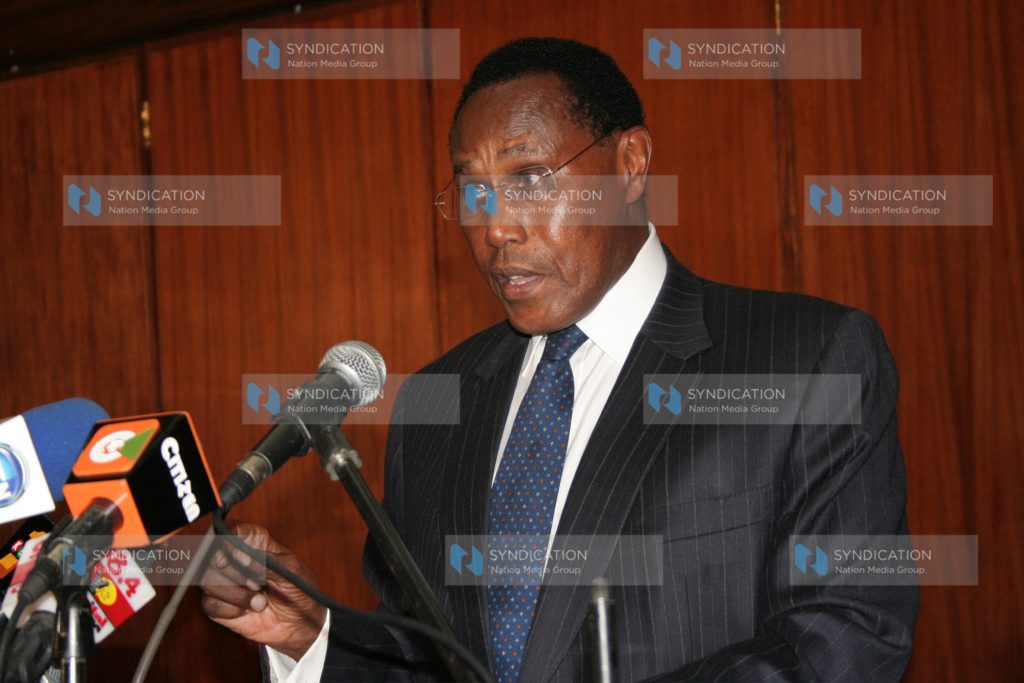Internal security minister Prof George Saitoti